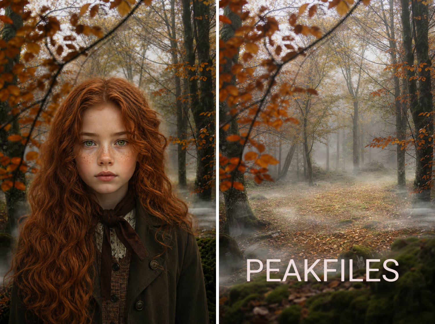 50 Autumn Forest Digital Backdrops, Fall Photography Background Bundle, Woodland Portrait Scenes,  Maternity, Child, Family Photoshoot - Thumbnail 5