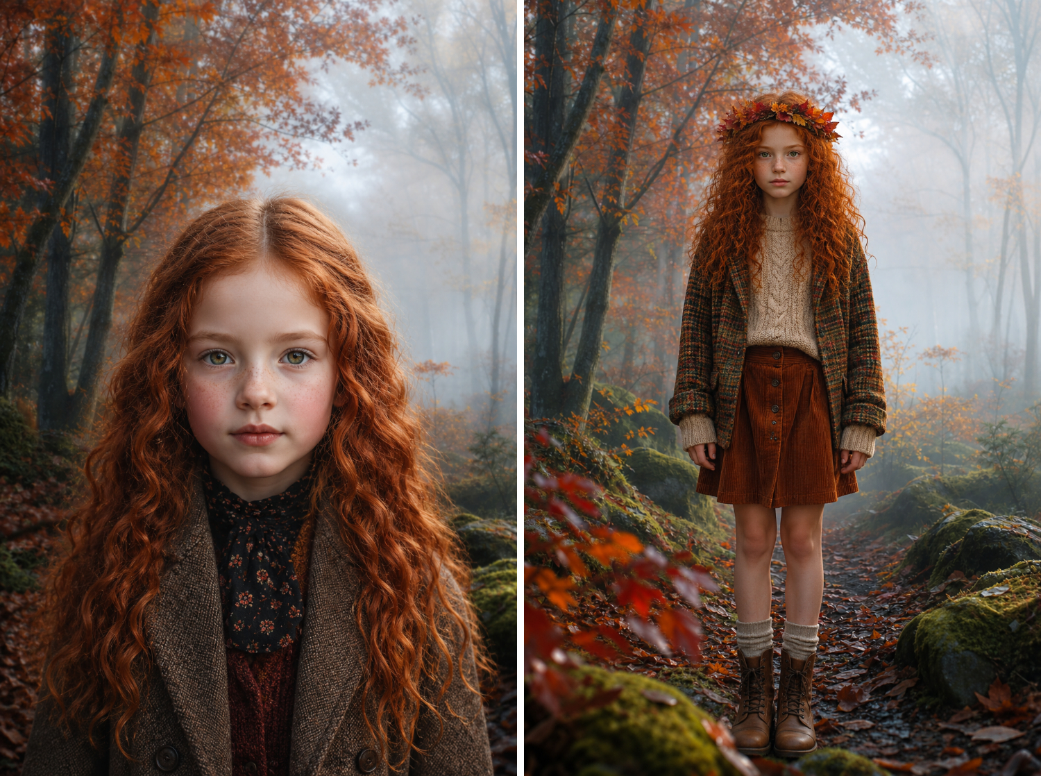 50 Autumn Forest Digital Backdrops, Fall Photography Background Bundle, Woodland Portrait Scenes,  Maternity, Child, Family Photoshoot - Thumbnail 6