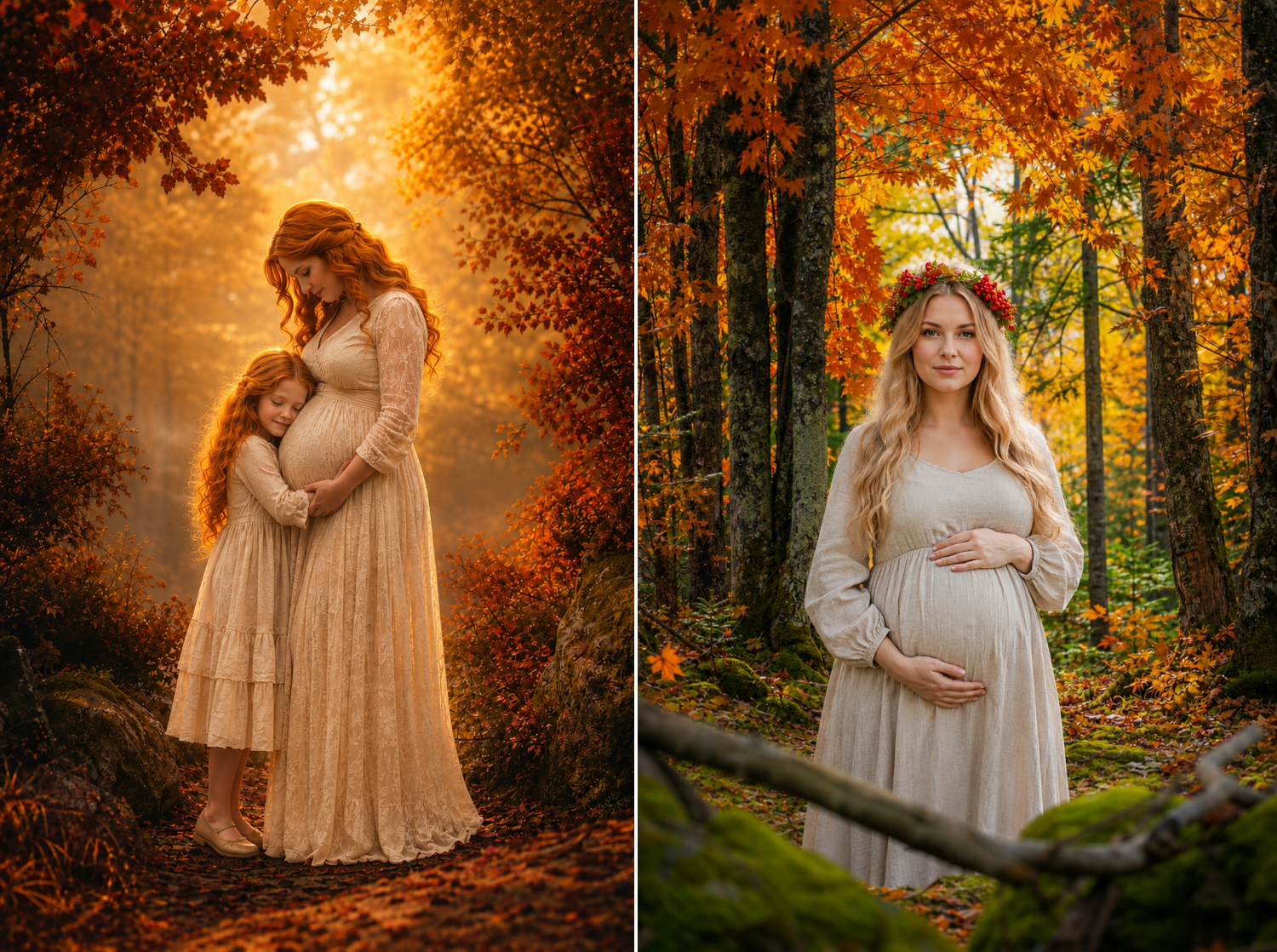 50 Autumn Forest Digital Backdrops, Fall Photography Background Bundle, Woodland Portrait Scenes,  Maternity, Child, Family Photoshoot - Thumbnail 7