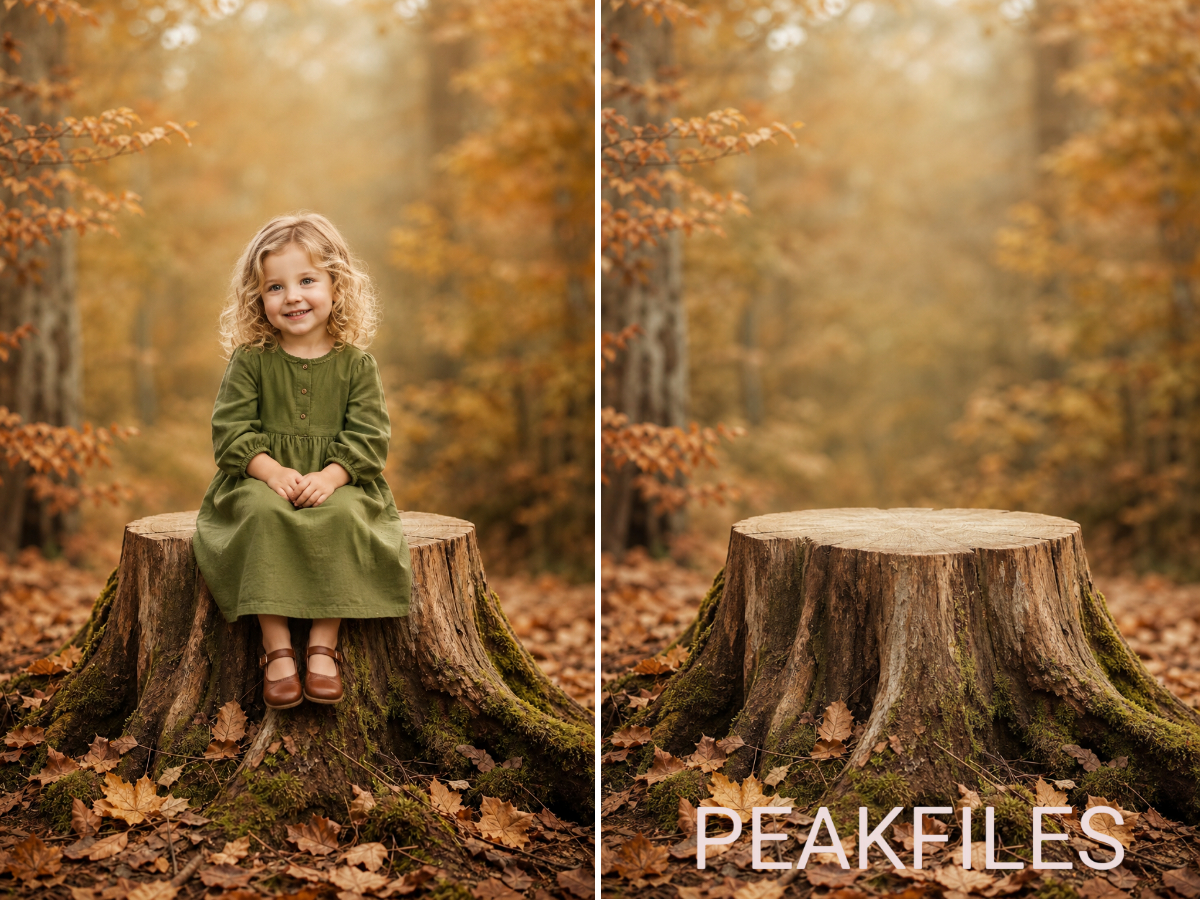 40 Golden Autumn Portrait Digital Backdrops, Fall Forest Photography Background Bundle, Maternity Baby Child Family Photoshop Composite JPG - Thumbnail 4