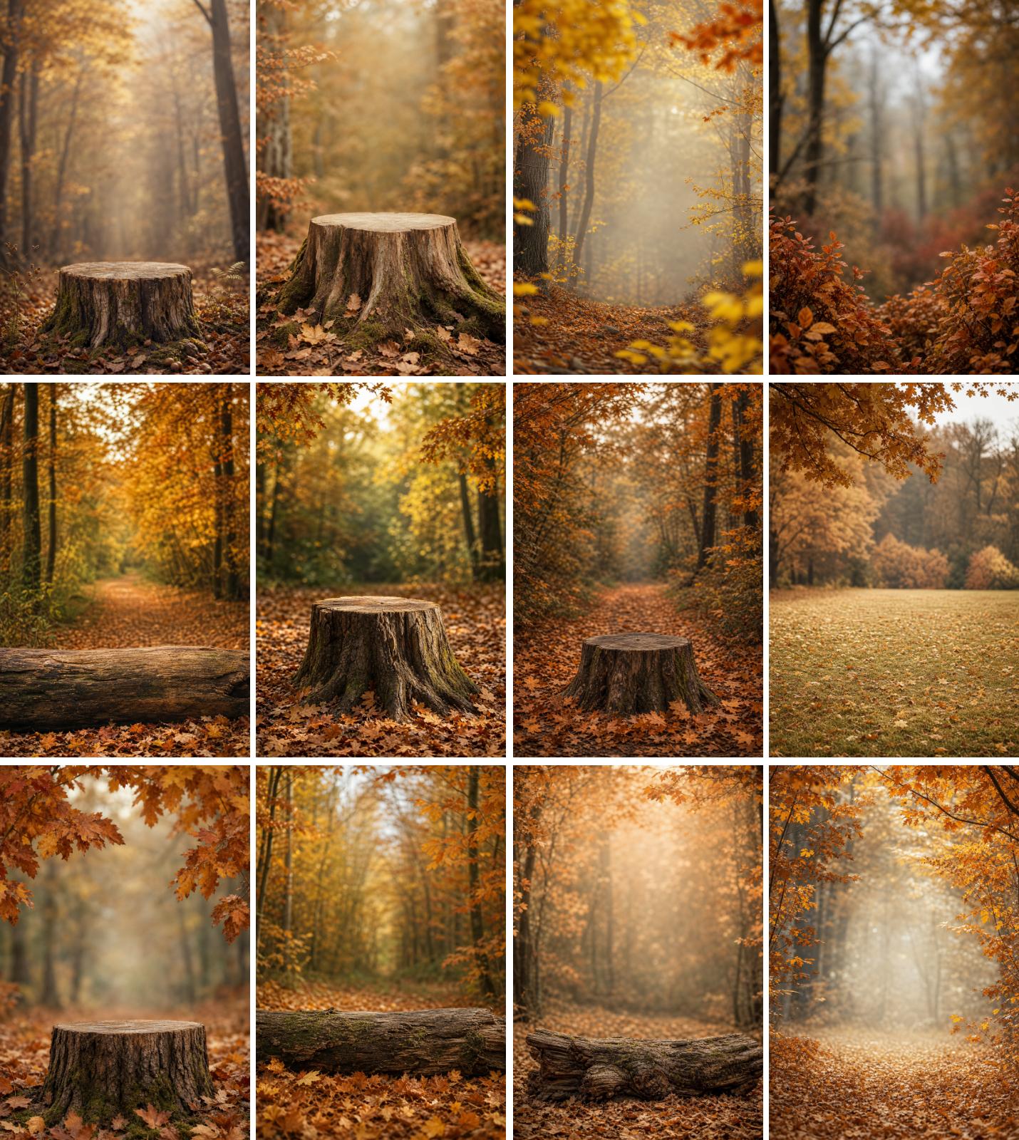 40 Golden Autumn Portrait Digital Backdrops, Fall Forest Photography Background Bundle, Maternity Baby Child Family Photoshop Composite JPG - Thumbnail 8