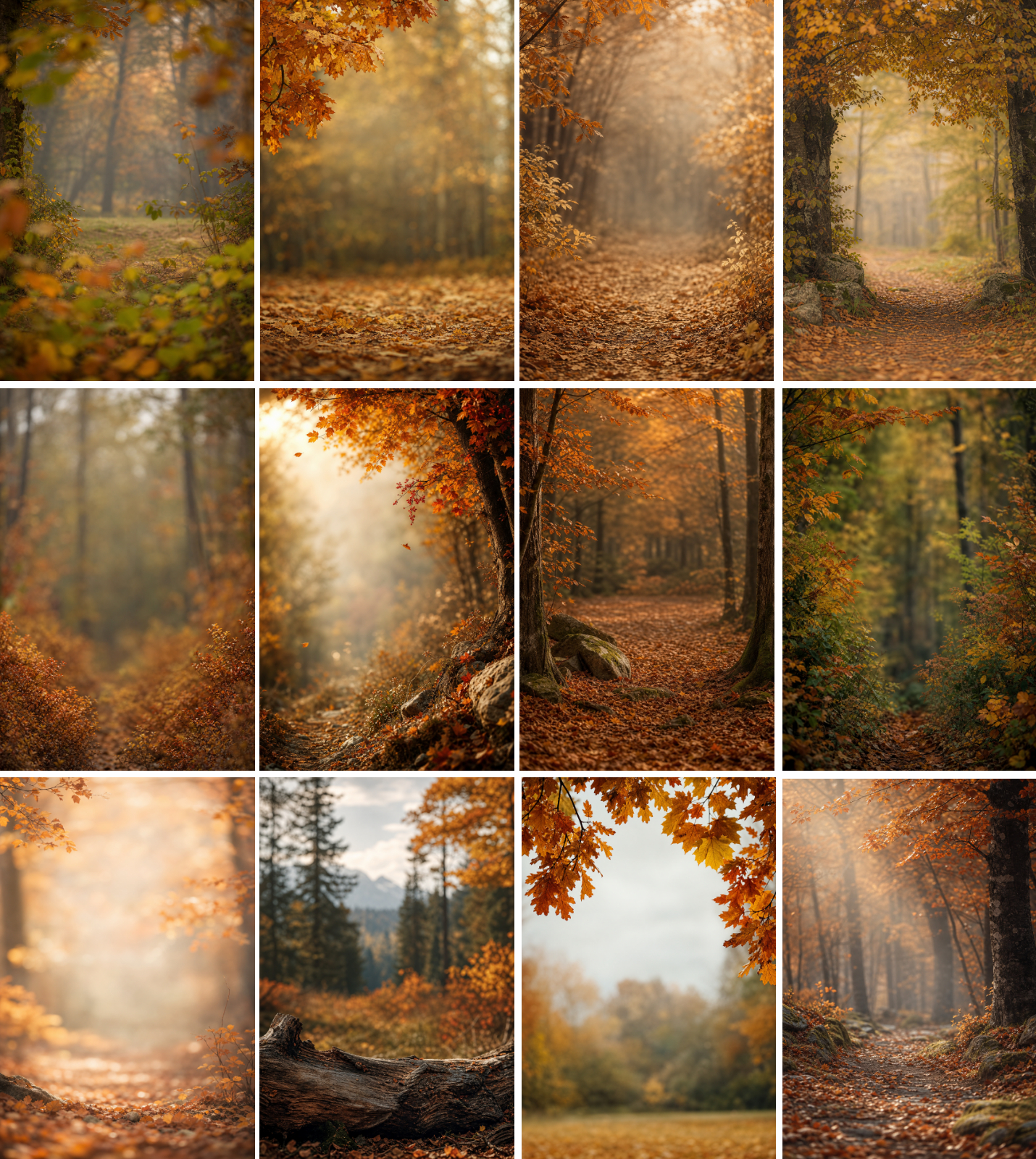 40 Golden Autumn Portrait Digital Backdrops, Fall Forest Photography Background Bundle, Maternity Baby Child Family Photoshop Composite JPG - Thumbnail 9