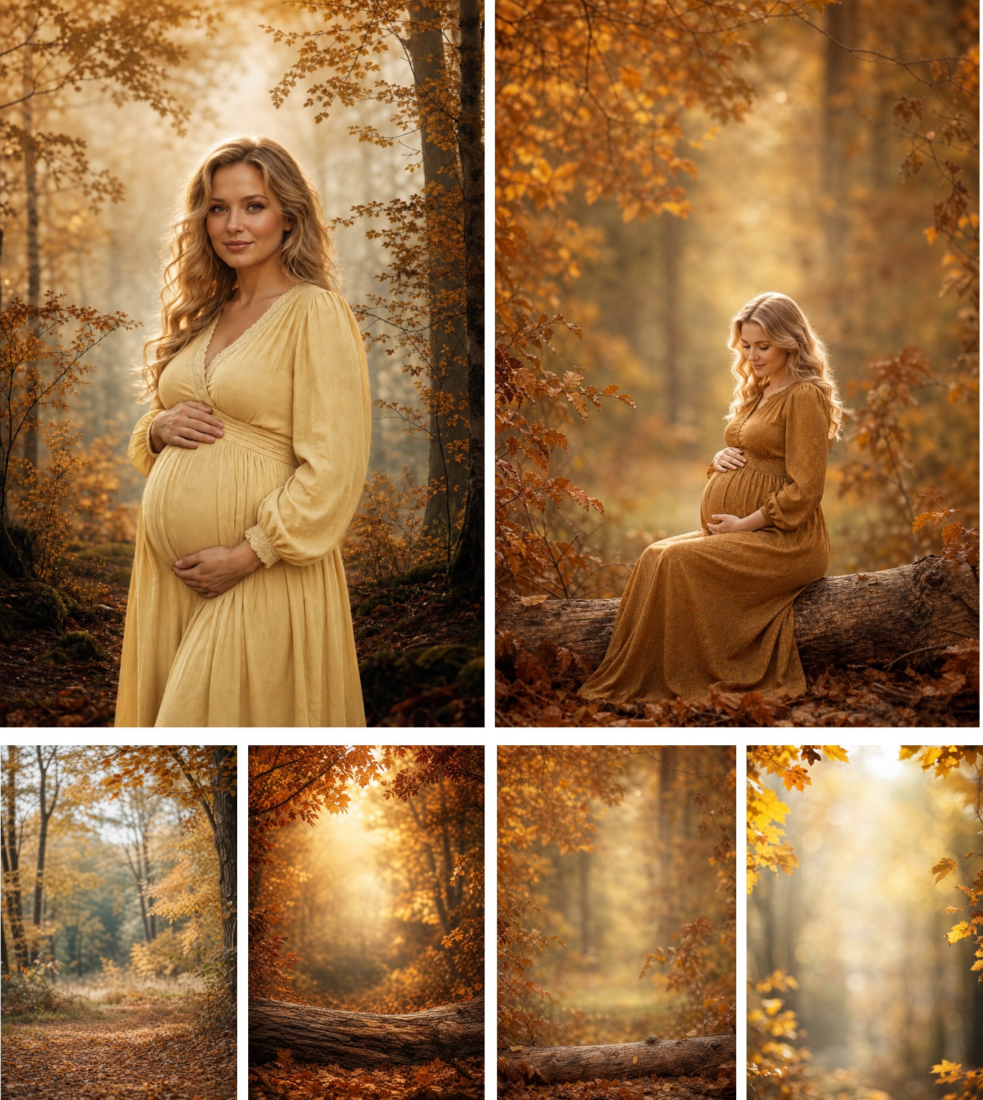 40 Golden Autumn Portrait Digital Backdrops, Fall Forest Photography Background Bundle, Maternity Baby Child Family Photoshop Composite JPG - Thumbnail 11