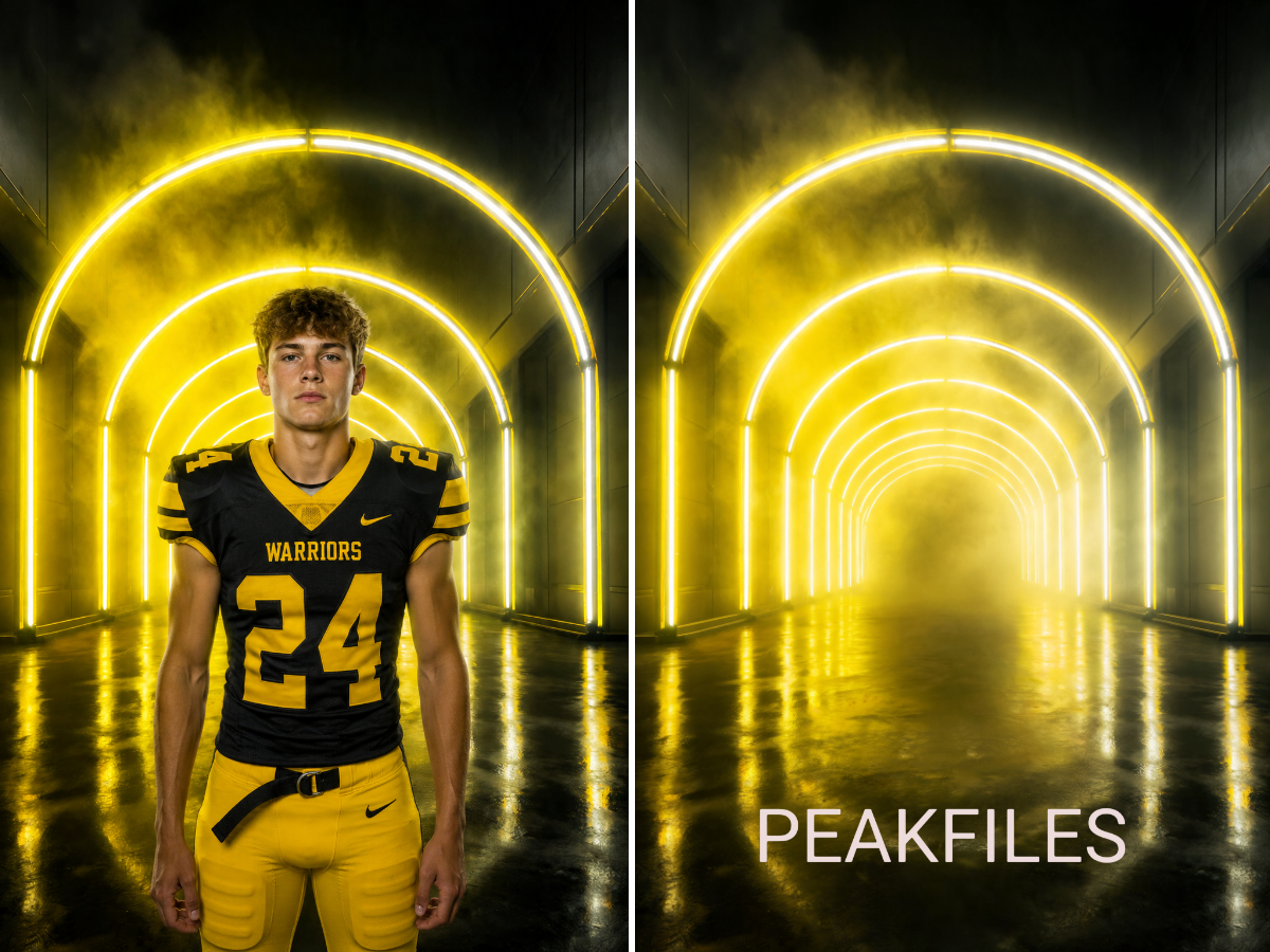 60 Neon Tunnel Digital Backdrops, Sports Photography Backgrounds, Football Cheerleading Soccer Basketball, Athlete Portraits - Thumbnail 2