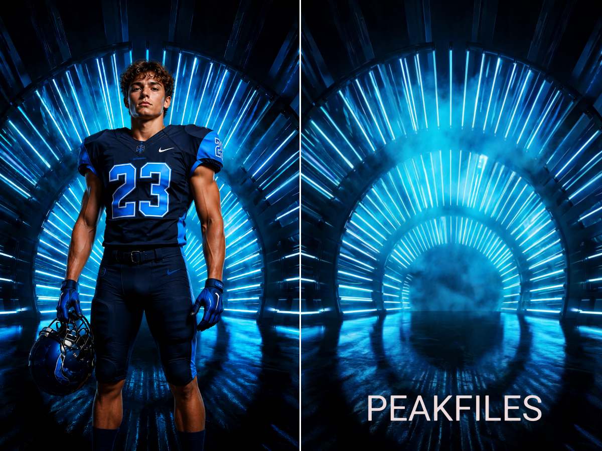 60 Neon Tunnel Digital Backdrops, Sports Photography Backgrounds, Football Cheerleading Soccer Basketball, Athlete Portraits - Thumbnail 4