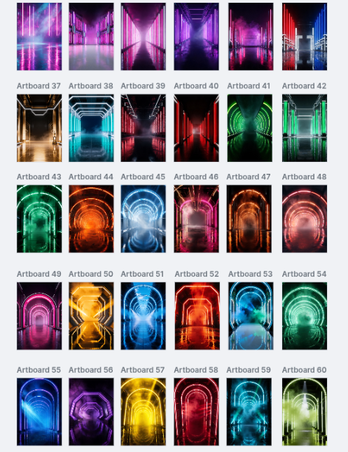 60 Neon Tunnel Digital Backdrops, Sports Photography Backgrounds, Football Cheerleading Soccer Basketball, Athlete Portraits - Thumbnail 10