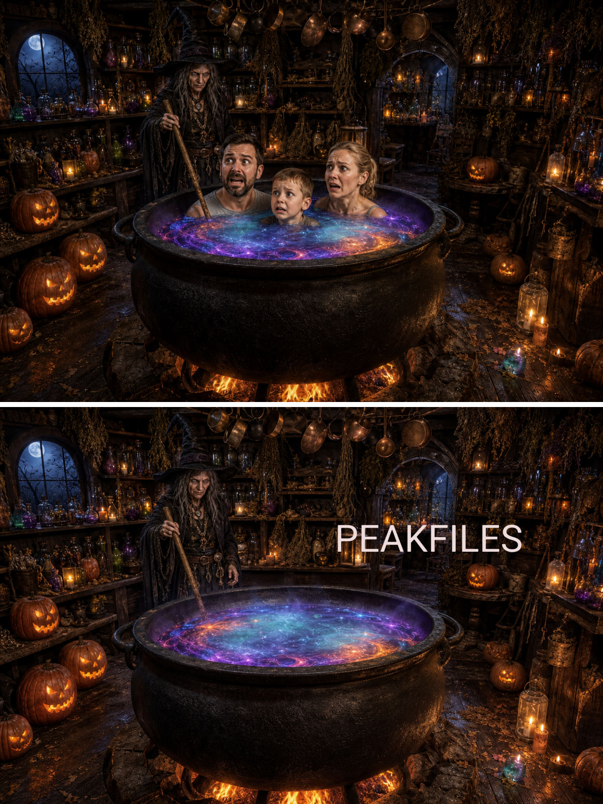 Halloween Witch Cauldron Digital Backdrops Bundle, Spooky Potion Photography Backgrounds, Magical Fantasy JPG, Instant Download - Thumbnail 2