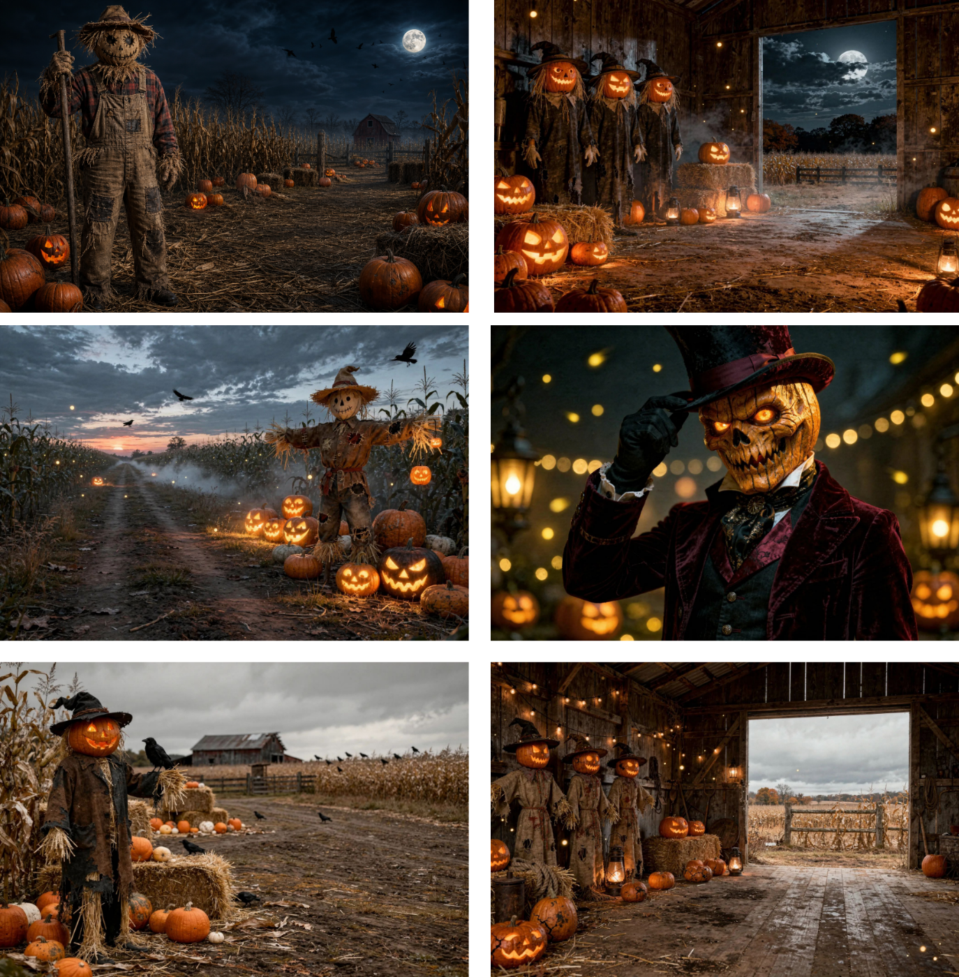 25 Halloween Scarecrow Digital Backdrops, Cornfield Farm JPG, Pumpkin Patch Photography, Kids Portrait Photography - Thumbnail 6