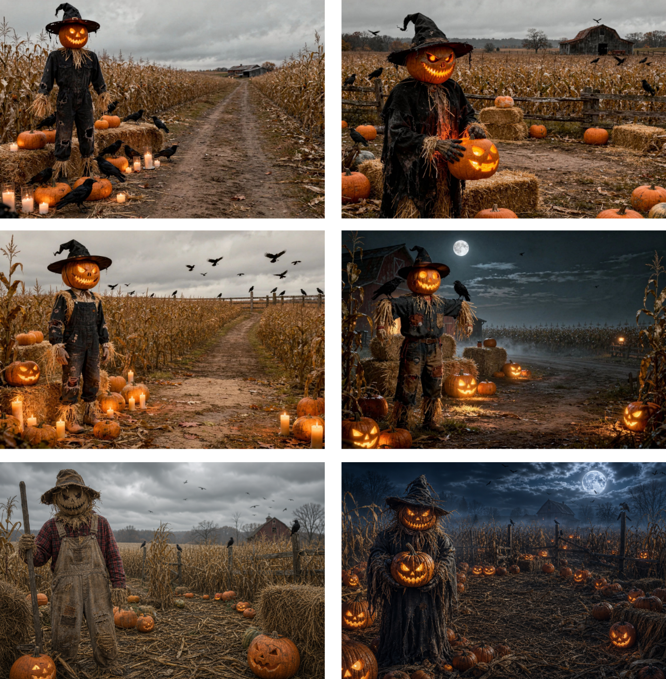 25 Halloween Scarecrow Digital Backdrops, Cornfield Farm JPG, Pumpkin Patch Photography, Kids Portrait Photography - Thumbnail 7