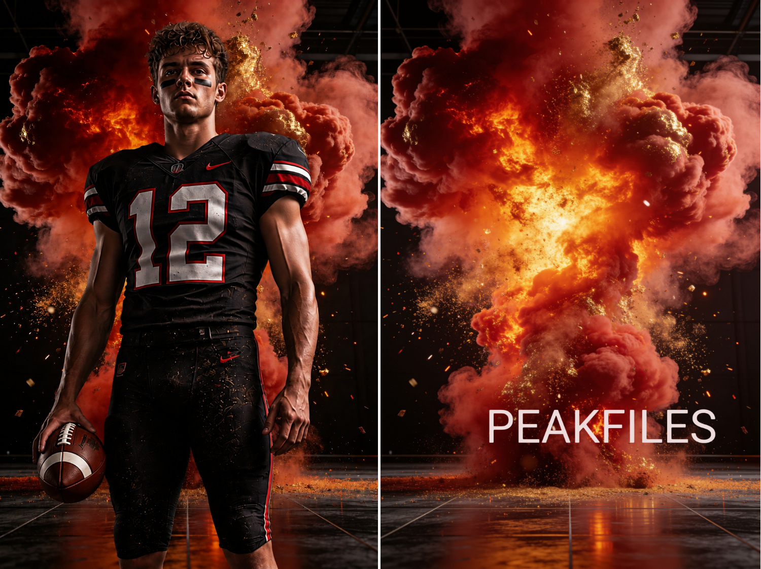 60 Sports Smoke Digital Backdrops, Football Cheerleading Photography Backgrounds, Athletic Promo JPG, Team Portrait Effects, Athlete Studio - Thumbnail 2