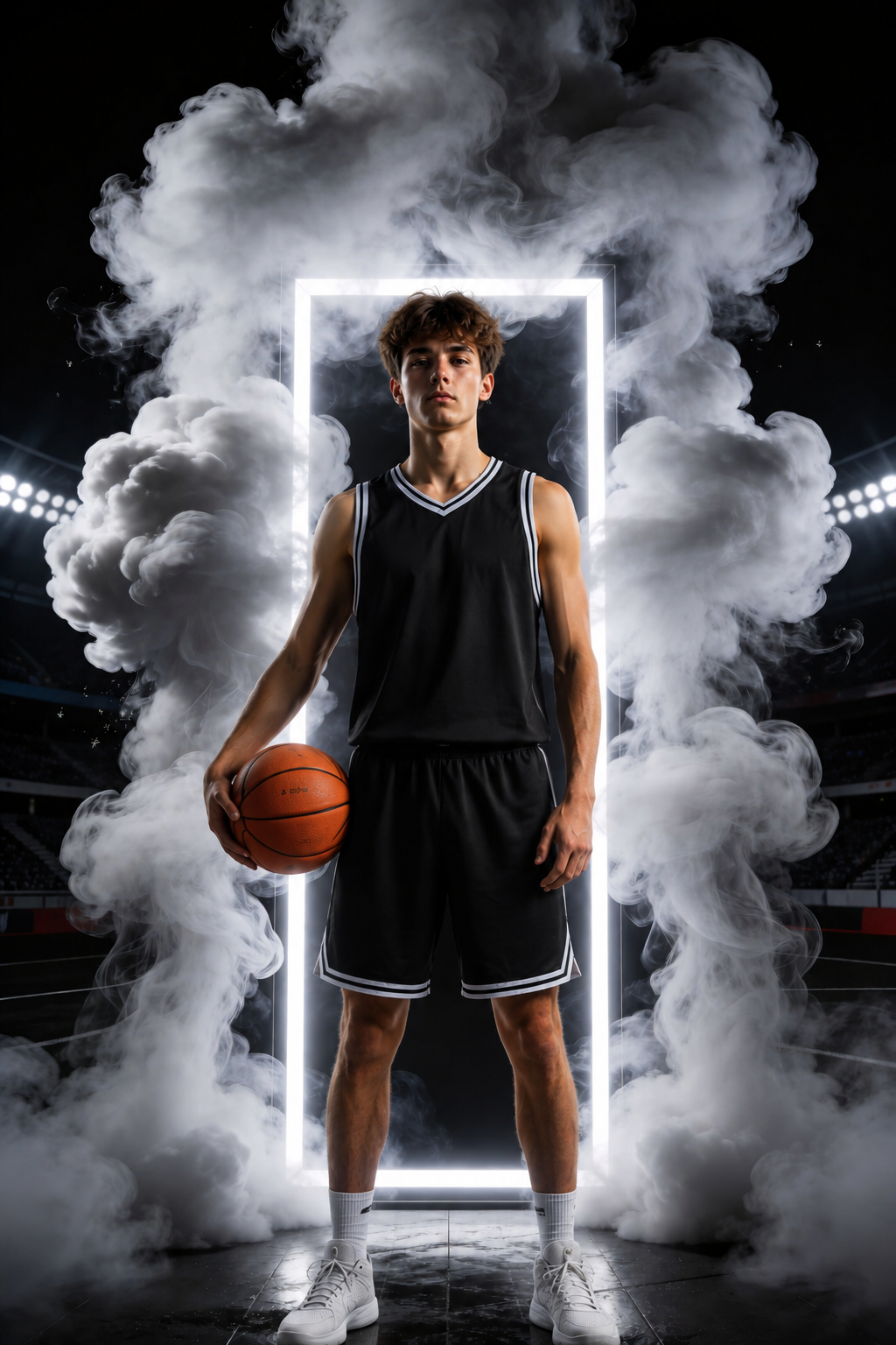 55 Light & Fogs Sport Backdrops | Sports Photography Backgrounds | Basketball, Football, Soccer, Cheer & Athlete Portraits - Thumbnail 9