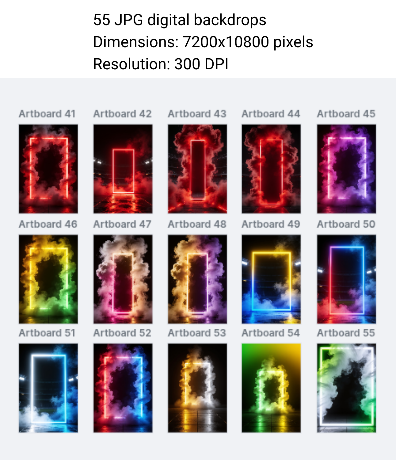 55 Light & Fogs Sport Backdrops | Sports Photography Backgrounds | Basketball, Football, Soccer, Cheer & Athlete Portraits - Thumbnail 12
