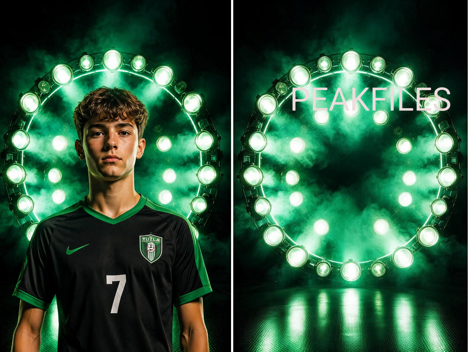 50 Sports Spotlights Digital Backdrops, Athlete Portrait Photography, Neon Stadium Lights, Team Media Day Background, Sports Banner Template - Thumbnail 3