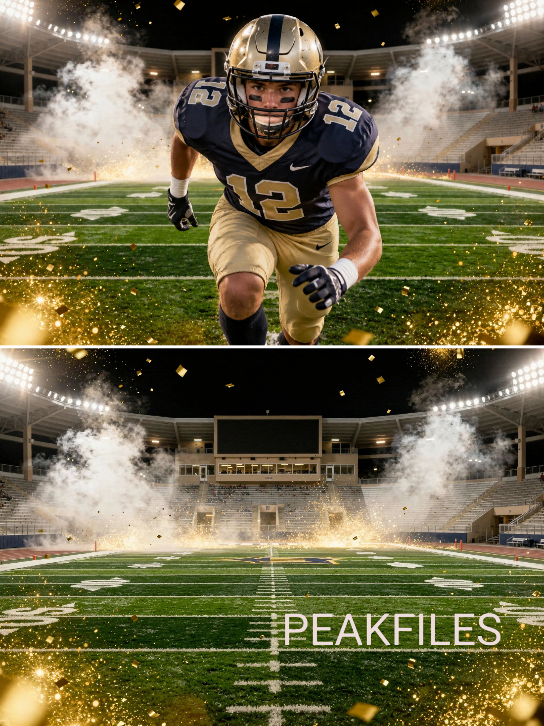 65 High School Football Senior Night Digital Backdrops, Sports Photography Portraits, Stadium Smoke Bundle, Player JPG Backgrounds - Thumbnail 4