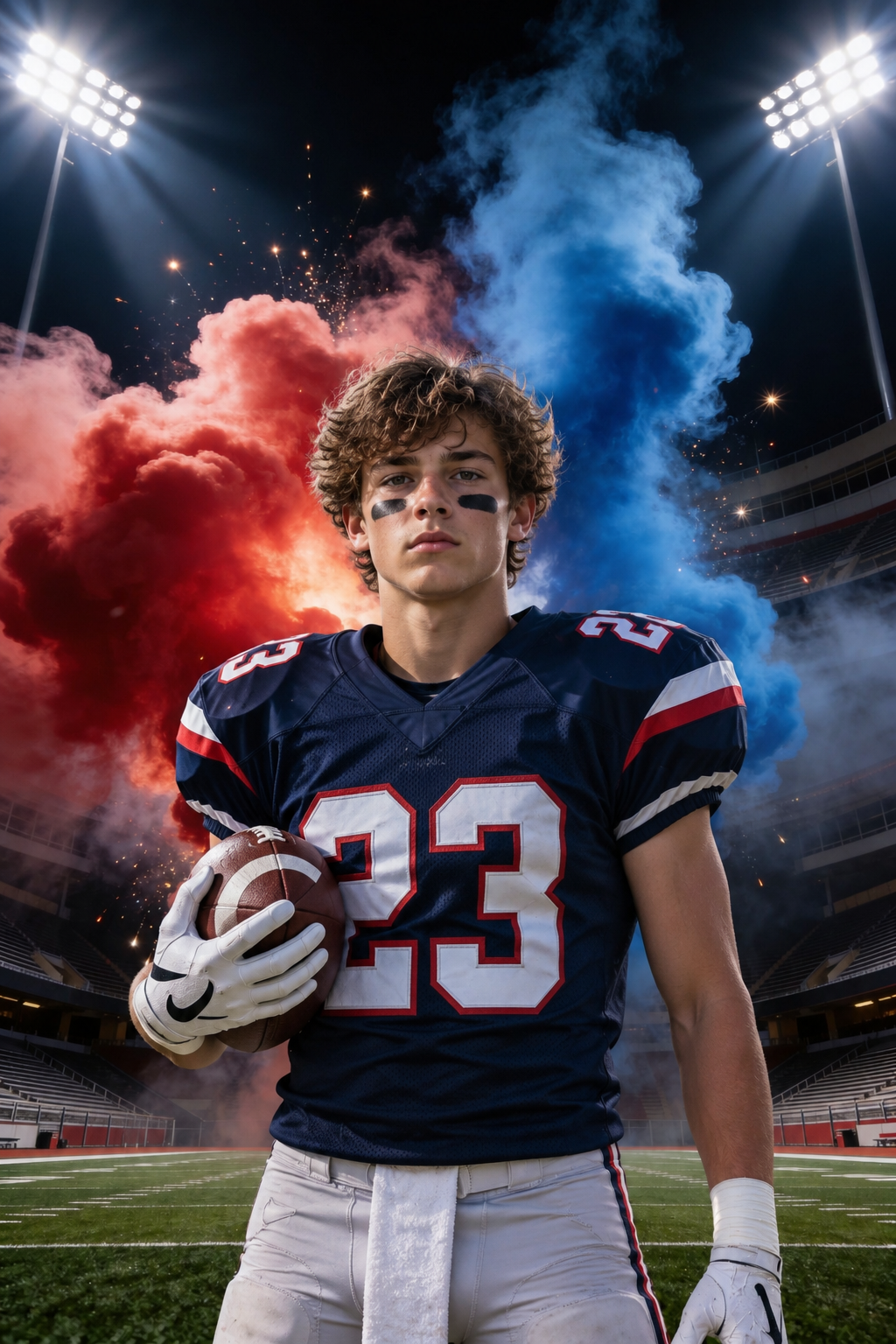 65 High School Football Senior Night Digital Backdrops, Sports Photography Portraits, Stadium Smoke Bundle, Player JPG Backgrounds - Thumbnail 6