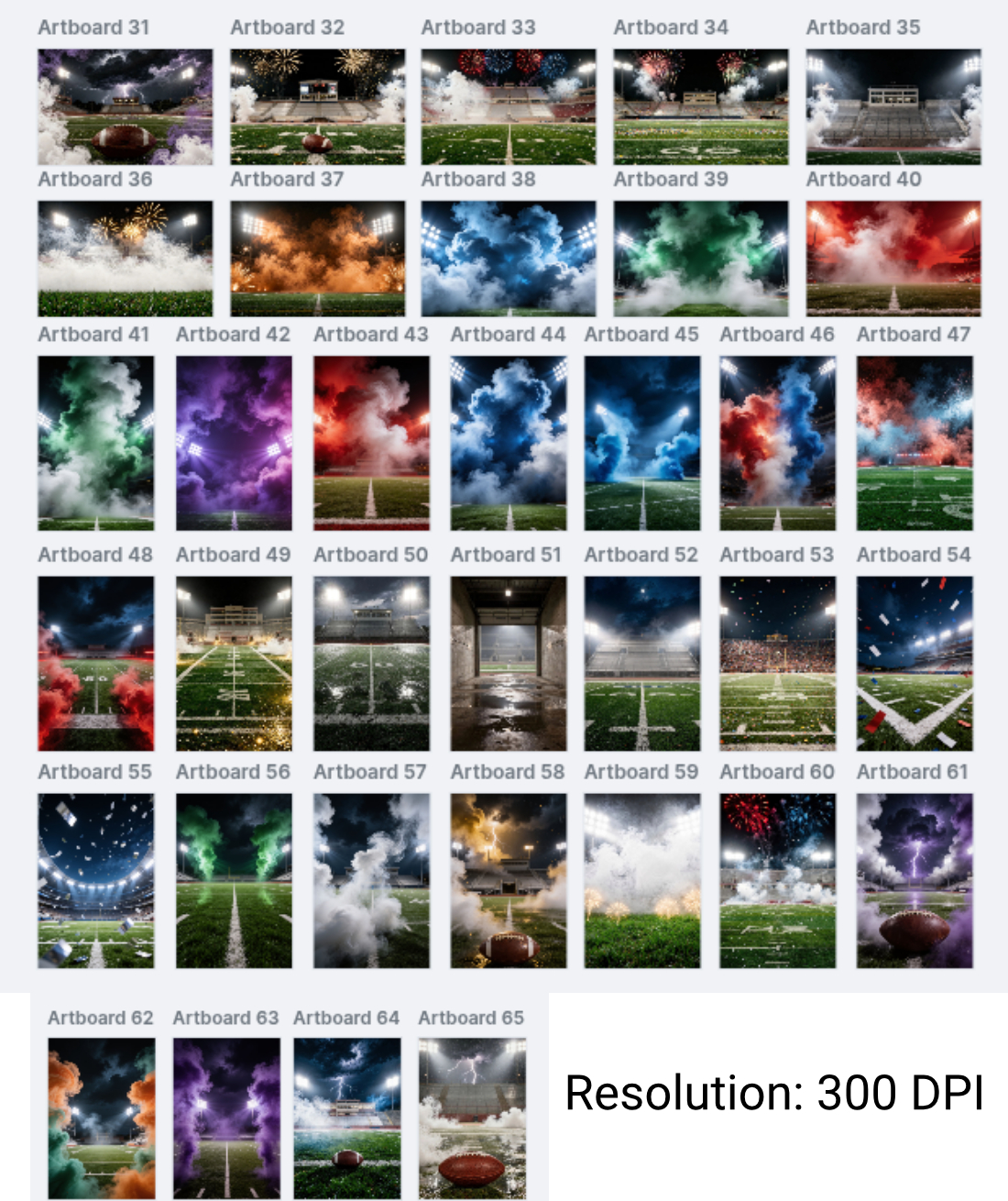 65 High School Football Senior Night Digital Backdrops, Sports Photography Portraits, Stadium Smoke Bundle, Player JPG Backgrounds - Thumbnail 11
