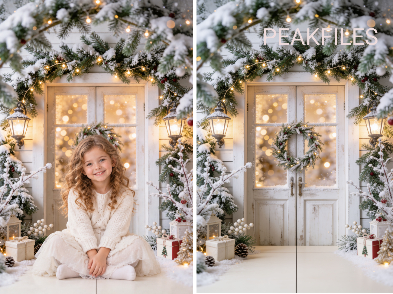 55 Christmas Nook Digital Backdrops, Cozy Holiday Photography Scenes, Winter Wonderland Set, Instant Download - Thumbnail 2
