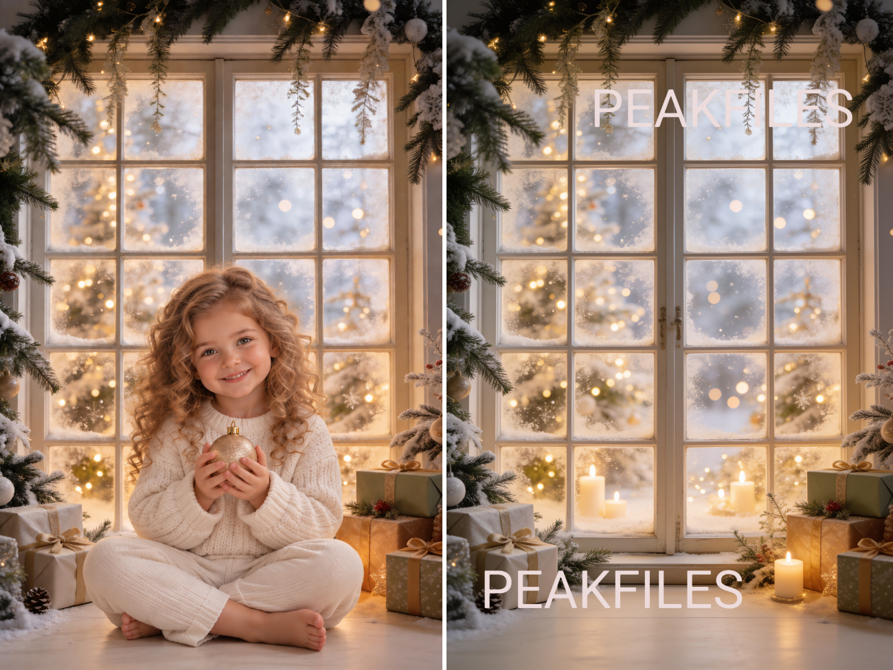 55 Christmas Nook Digital Backdrops, Cozy Holiday Photography Scenes, Winter Wonderland Set, Instant Download - Thumbnail 3