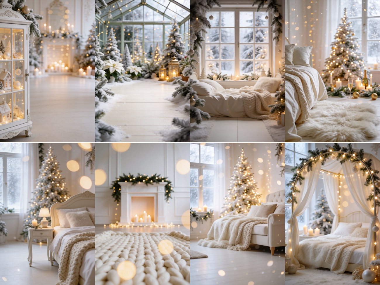 55 Christmas Nook Digital Backdrops, Cozy Holiday Photography Scenes, Winter Wonderland Set, Instant Download - Thumbnail 9