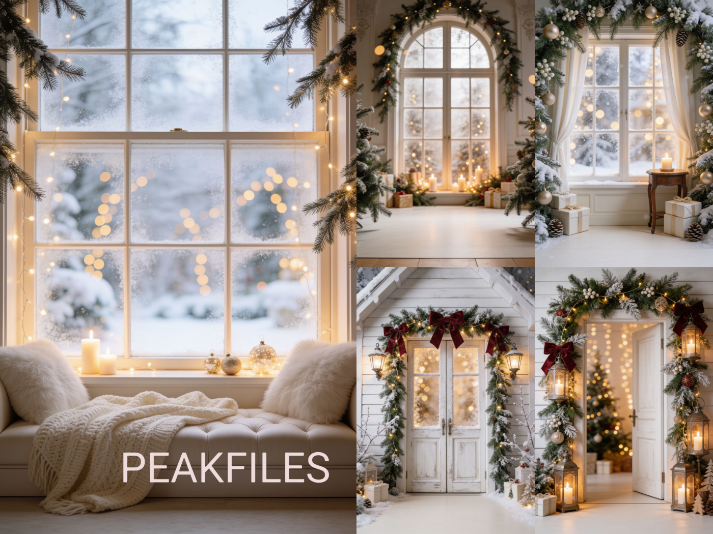55 Christmas Nook Digital Backdrops, Cozy Holiday Photography Scenes, Winter Wonderland Set, Instant Download - Thumbnail 11