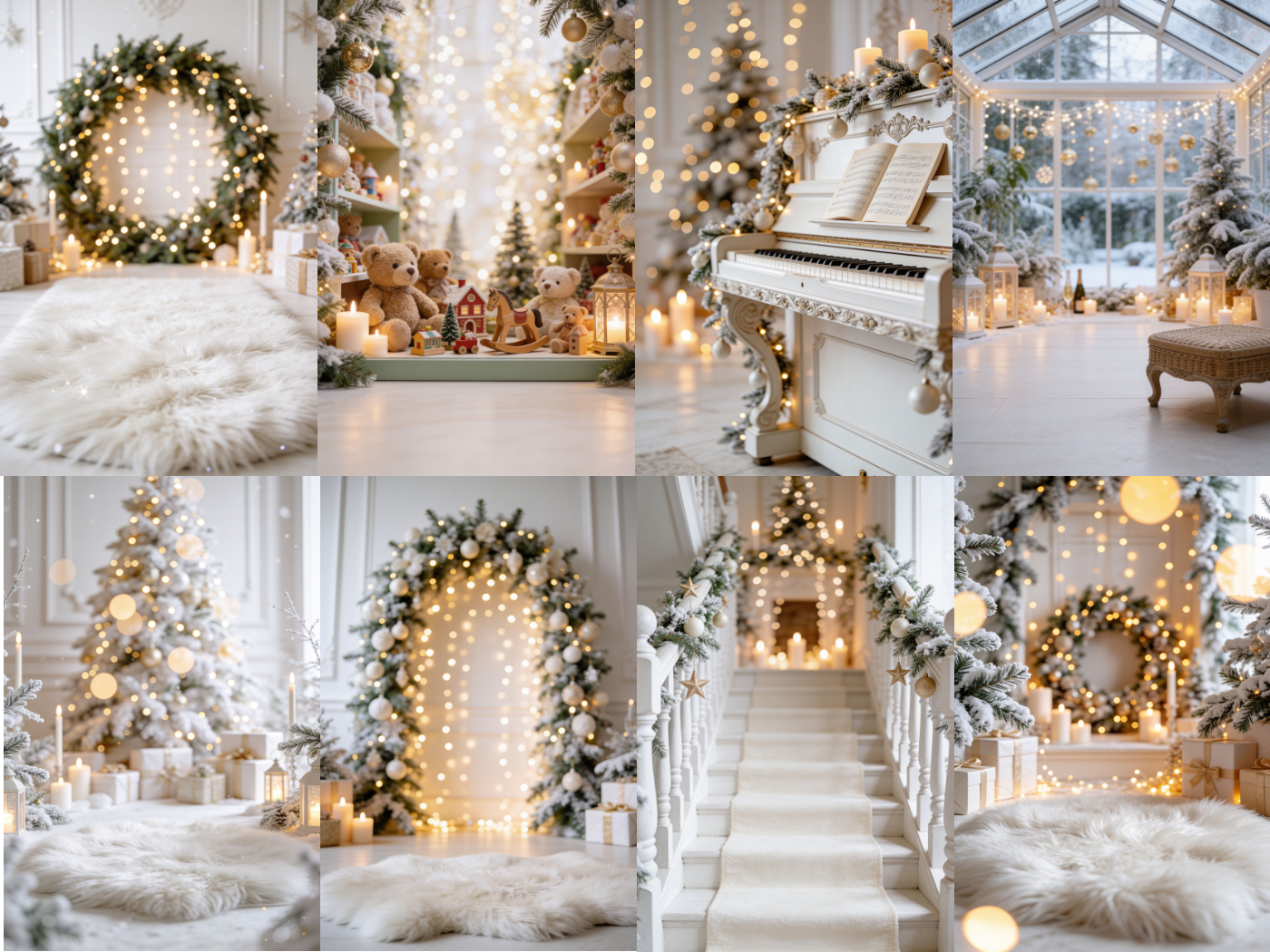 55 Christmas Nook Digital Backdrops, Cozy Holiday Photography Scenes, Winter Wonderland Set, Instant Download - Thumbnail 12