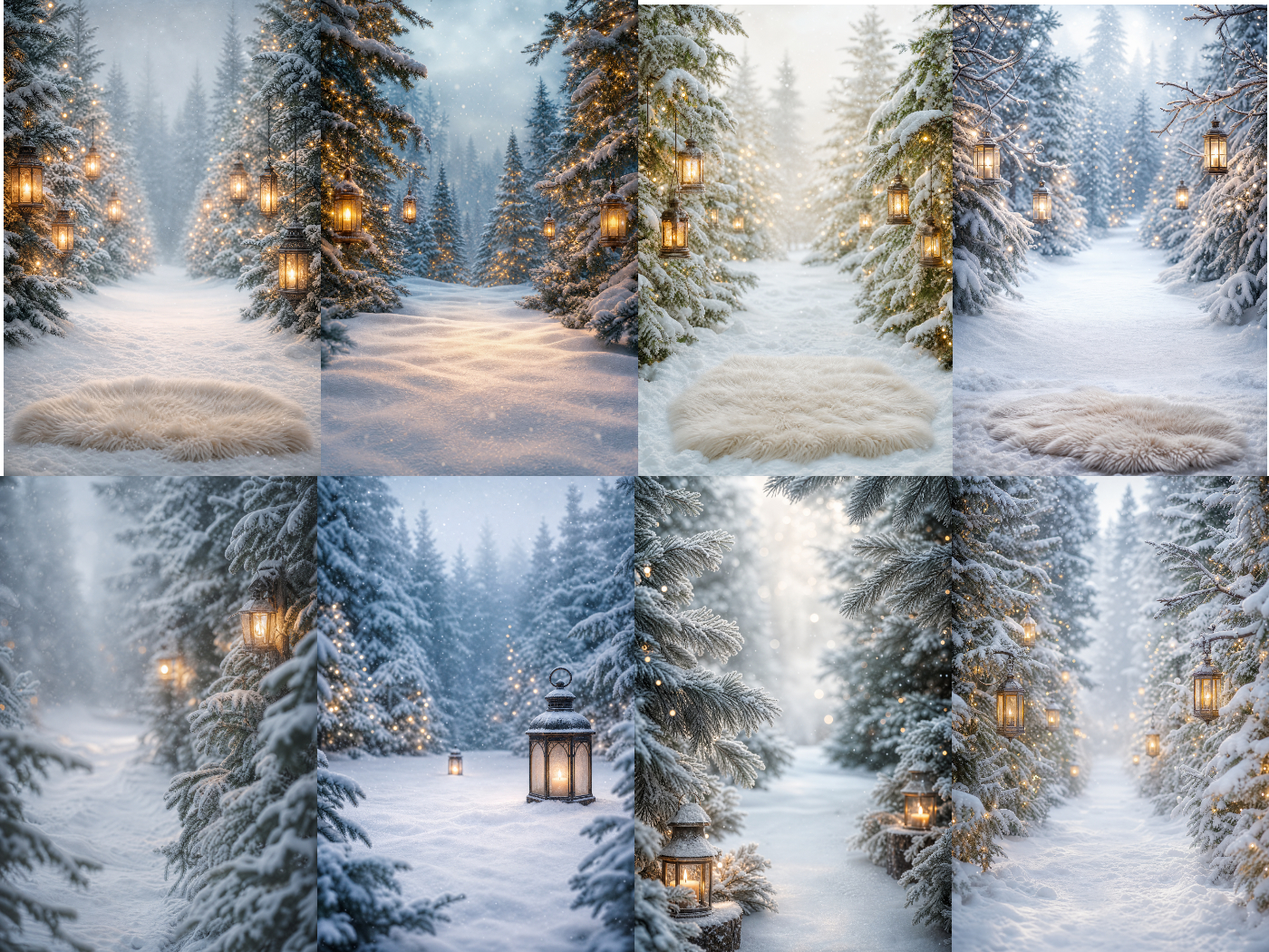 Winter Wonderland Digital Backdrops, Christmas Photography Backgrounds, 20 Winter Scenes - Thumbnail 5