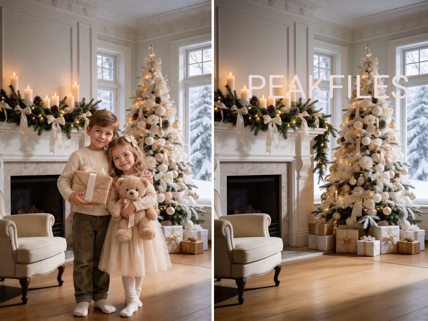 Christmas Digital Backdrops, Home Photography Backgrounds, 40 Portrait & Horizontal - Thumbnail 3
