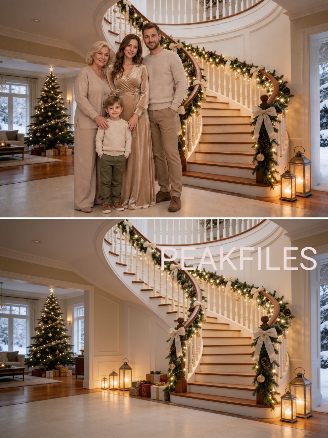 Christmas Digital Backdrops, Home Photography Backgrounds, 40 Portrait & Horizontal - Thumbnail 5