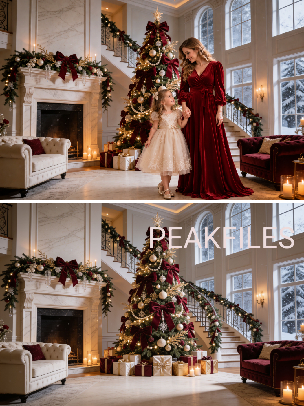 Christmas Digital Backdrops, Home Photography Backgrounds, 40 Portrait & Horizontal - Thumbnail 6