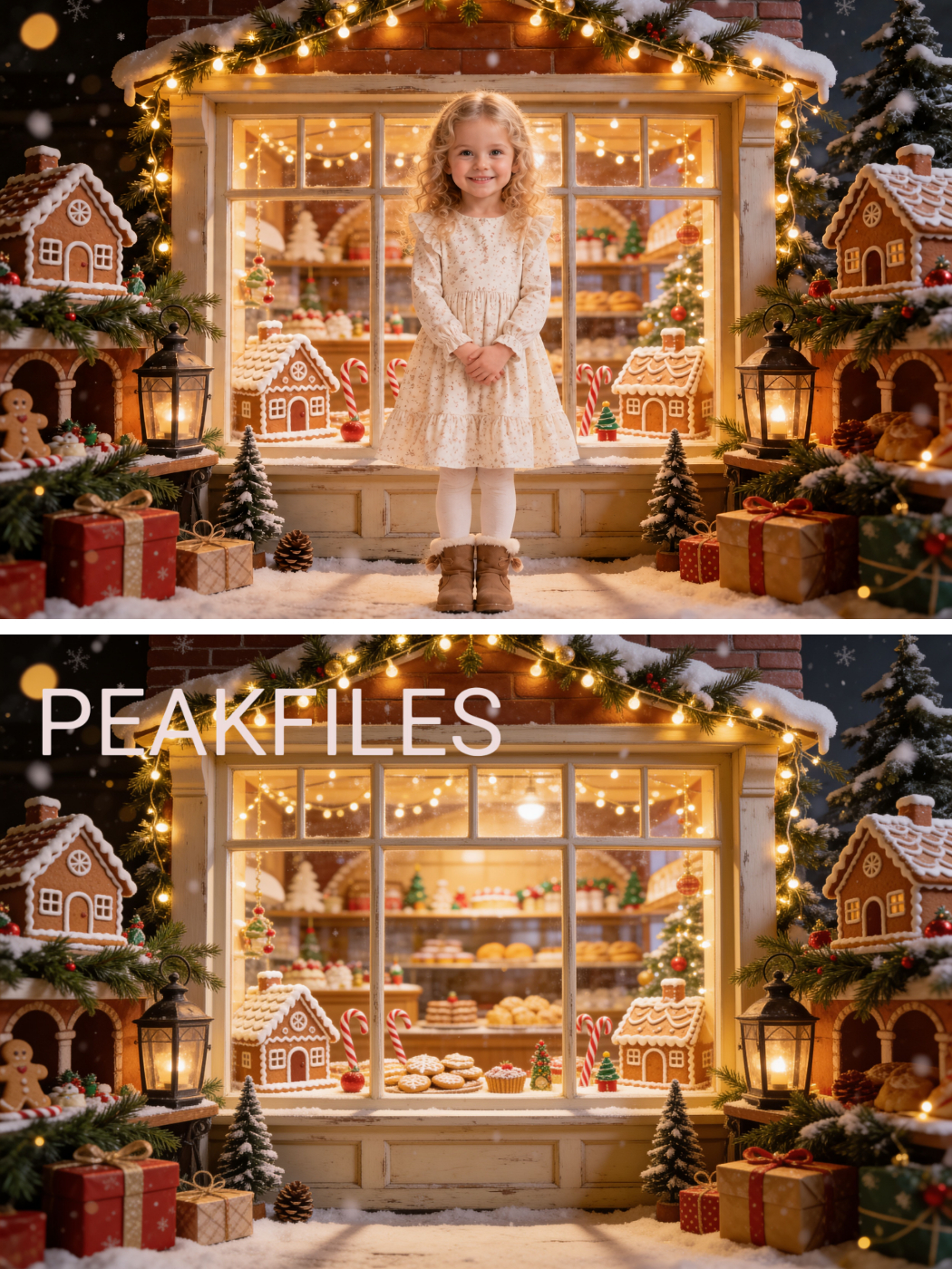 Christmas Gingerbread Digital Backdrops, 40 Kids Holiday Photography Scenes - Thumbnail 5