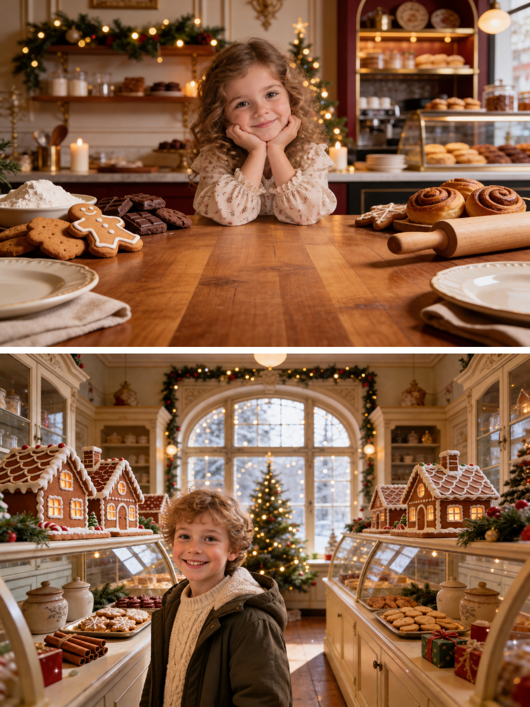 Christmas Gingerbread Digital Backdrops, 40 Kids Holiday Photography Scenes - Thumbnail 6