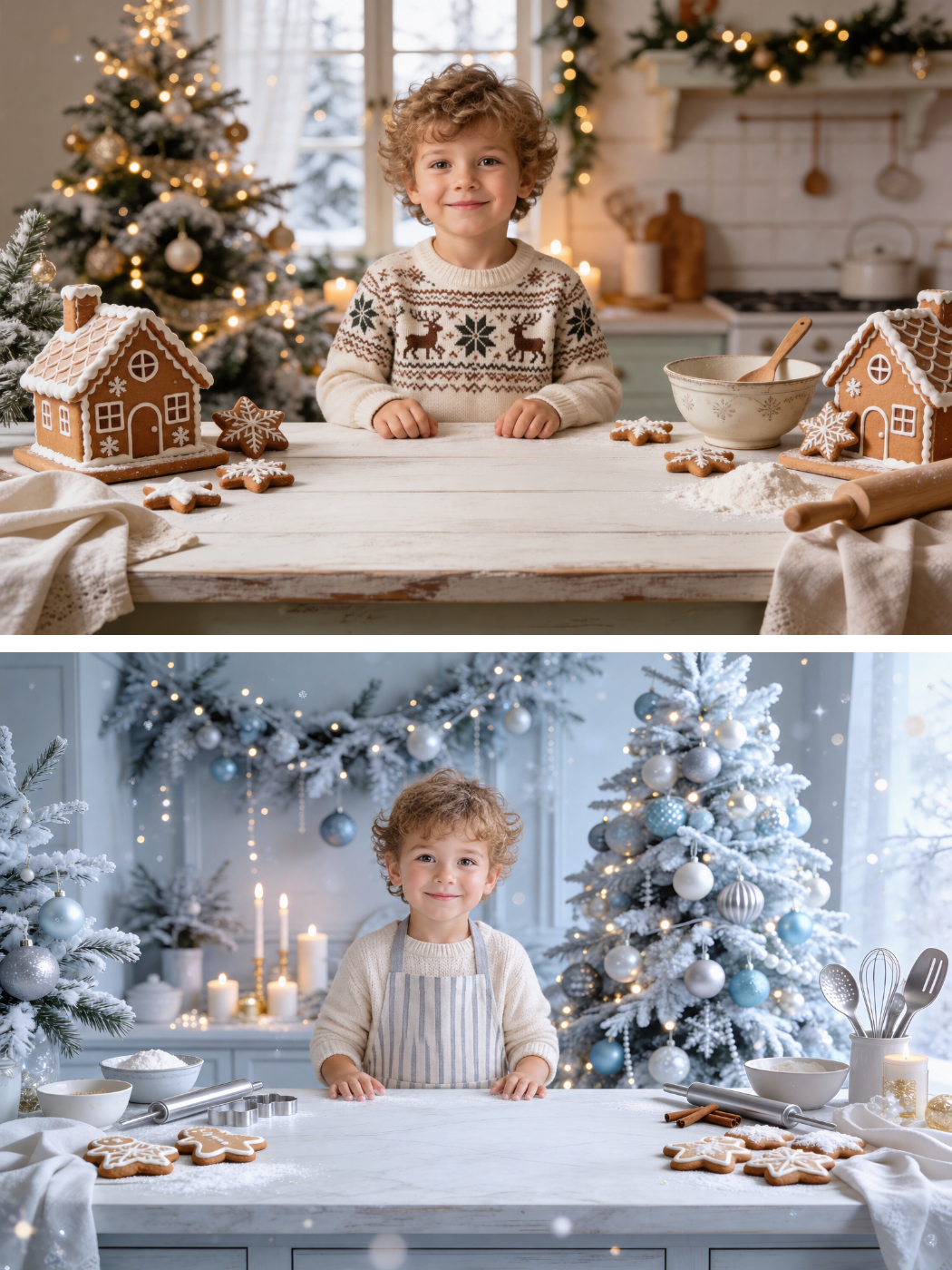 Christmas Gingerbread Digital Backdrops, 40 Kids Holiday Photography Scenes - Thumbnail 7