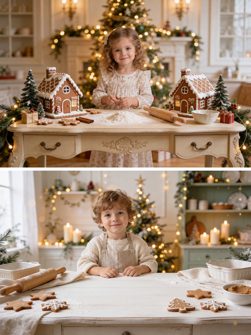 Christmas Gingerbread Digital Backdrops, 40 Kids Holiday Photography Scenes - Thumbnail 8