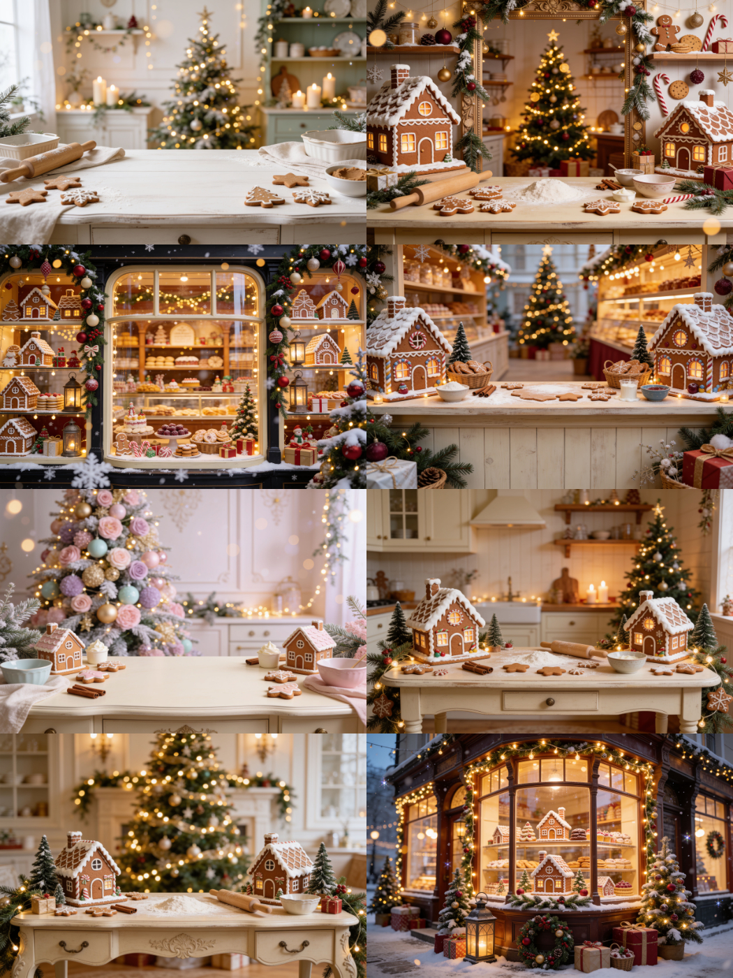 Christmas Gingerbread Digital Backdrops, 40 Kids Holiday Photography Scenes - Thumbnail 9
