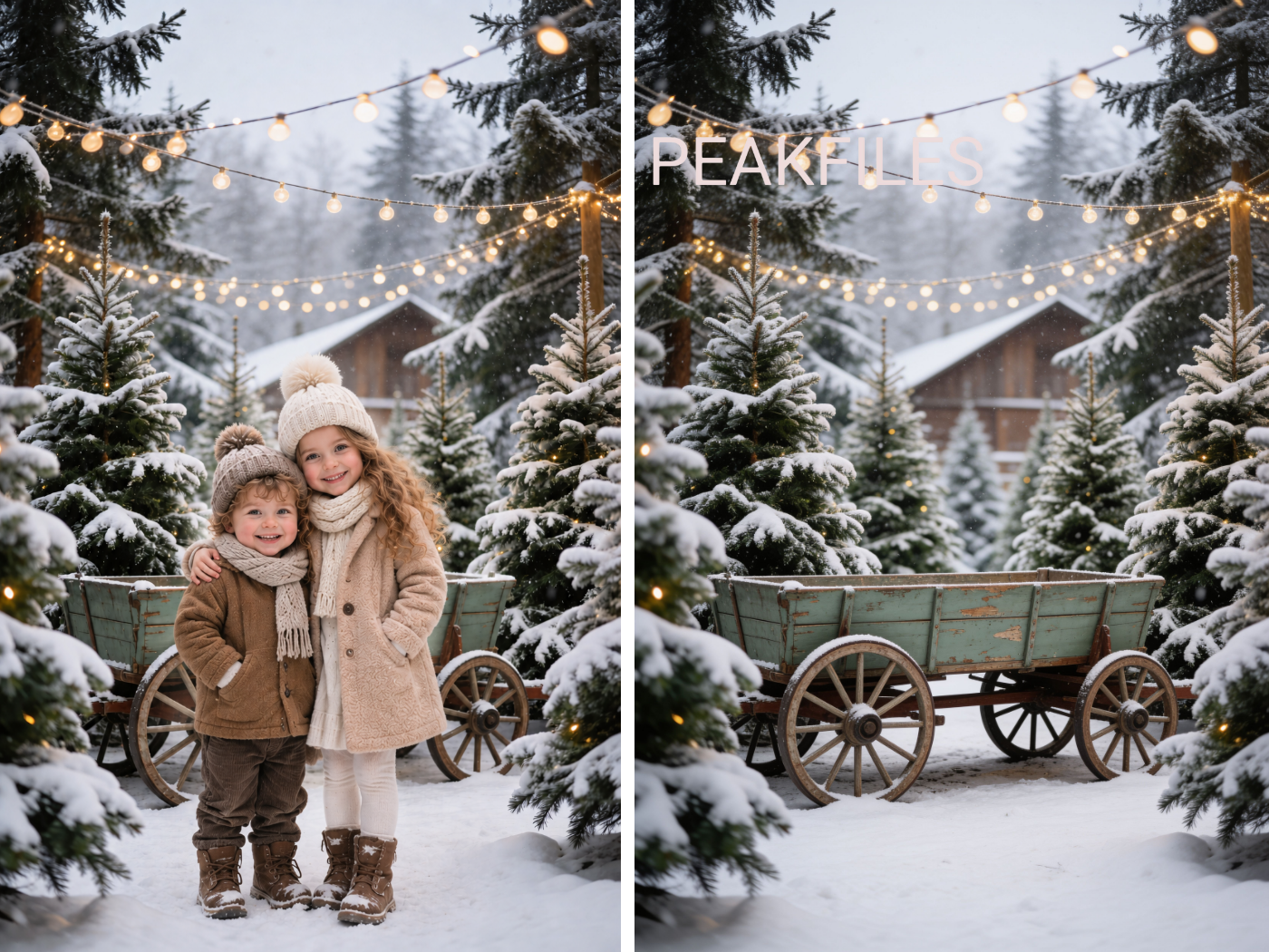 Christmas Tree Farm Digital Backdrops, 40 Winter Photography Backgrounds - Thumbnail 2