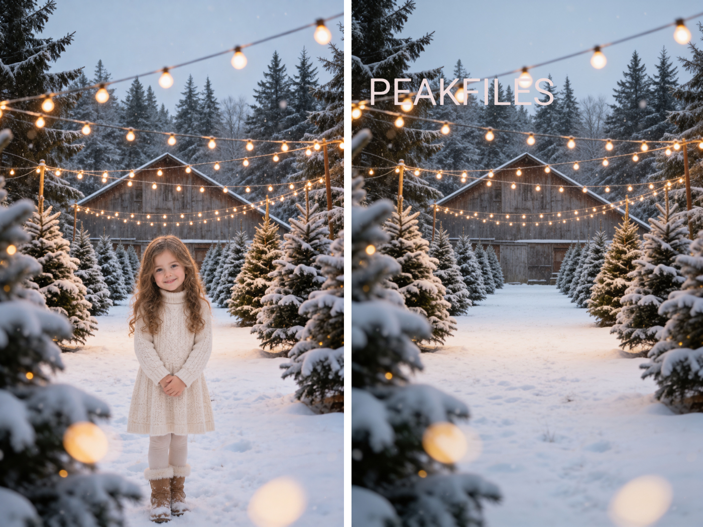 Christmas Tree Farm Digital Backdrops, 40 Winter Photography Backgrounds - Thumbnail 3