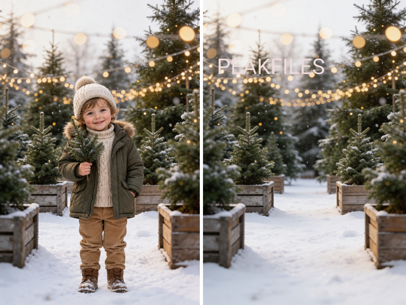 Christmas Tree Farm Digital Backdrops, 40 Winter Photography Backgrounds - Thumbnail 4