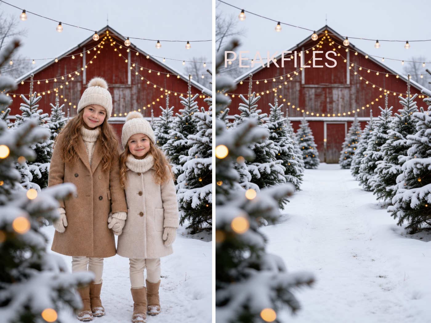 Christmas Tree Farm Digital Backdrops, 40 Winter Photography Backgrounds - Thumbnail 5