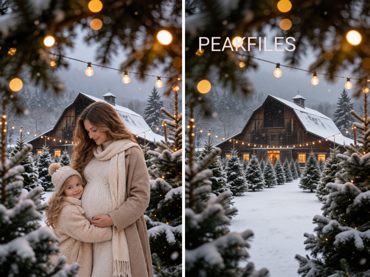 Christmas Tree Farm Digital Backdrops, 40 Winter Photography Backgrounds - Thumbnail 7