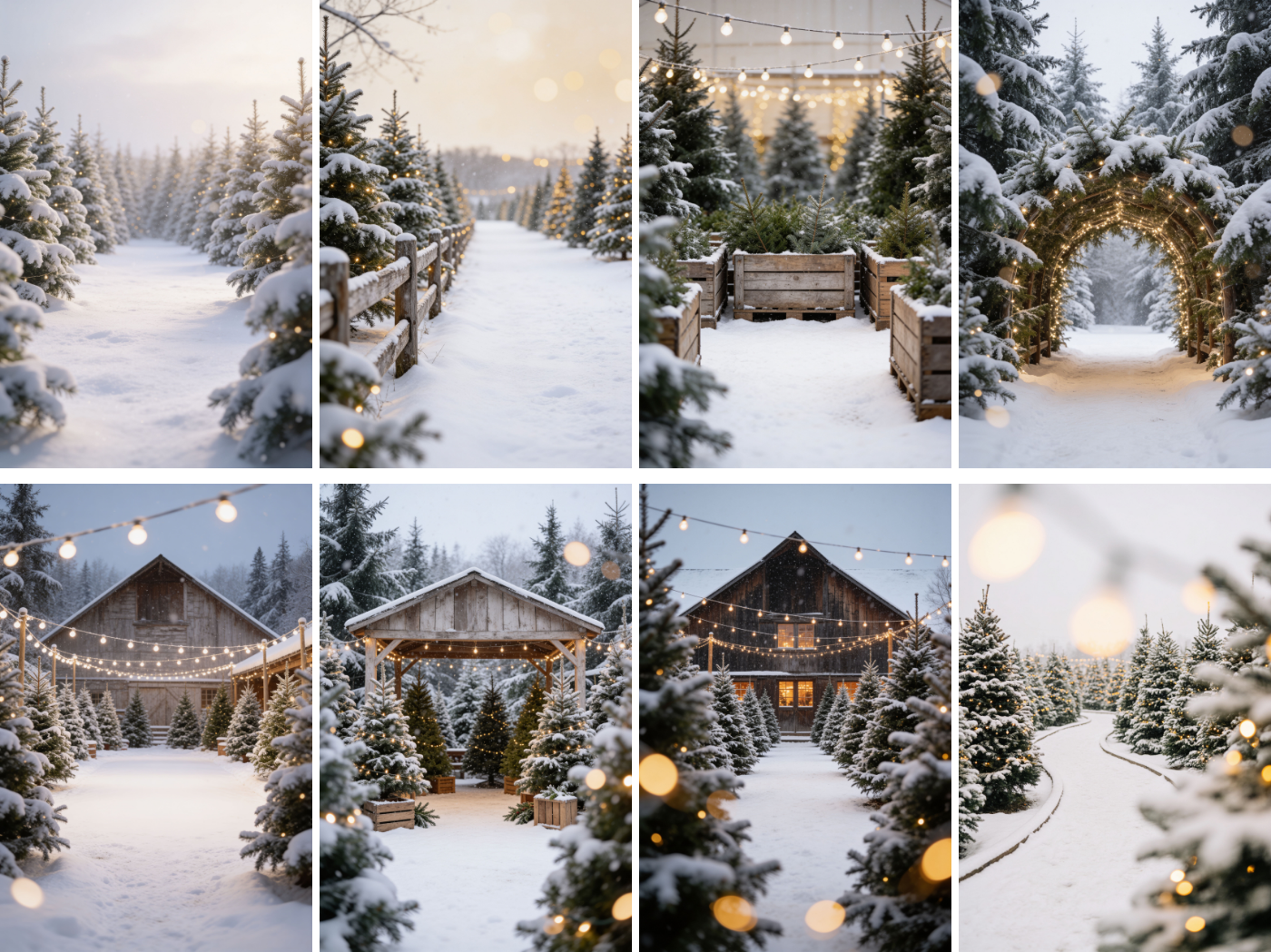 Christmas Tree Farm Digital Backdrops, 40 Winter Photography Backgrounds - Thumbnail 11