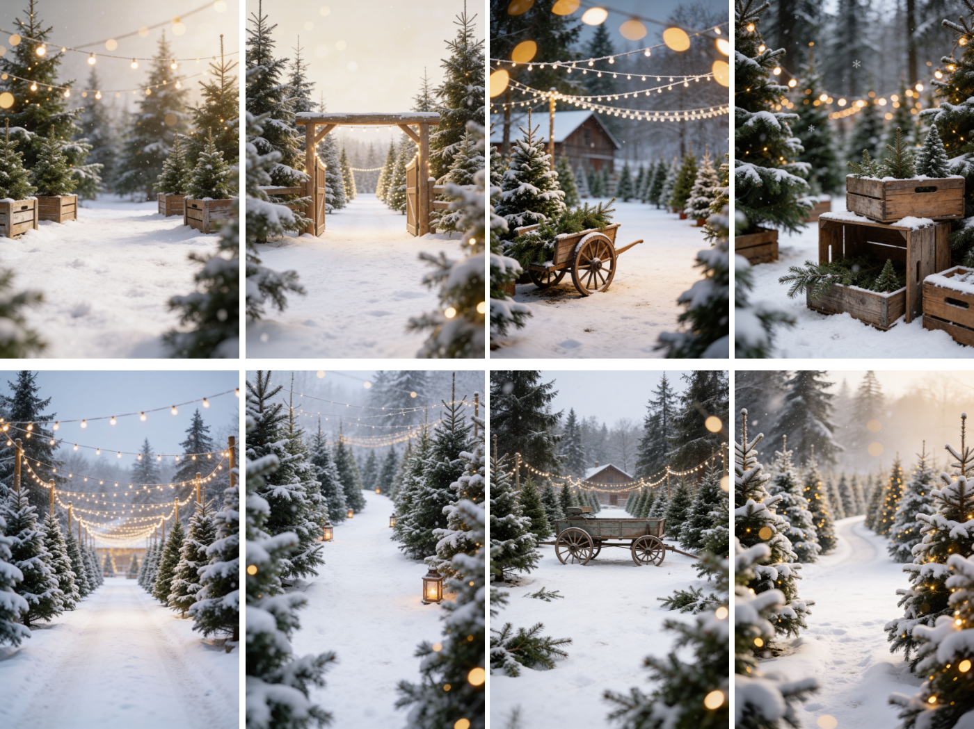 Christmas Tree Farm Digital Backdrops, 40 Winter Photography Backgrounds - Thumbnail 12