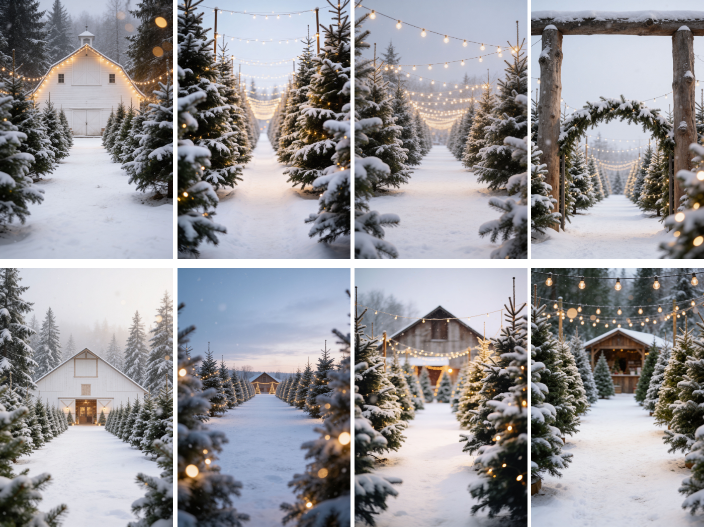 Christmas Tree Farm Digital Backdrops, 40 Winter Photography Backgrounds - Thumbnail 13