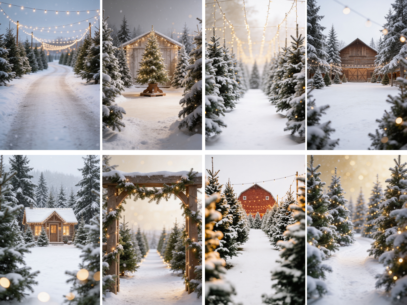Christmas Tree Farm Digital Backdrops, 40 Winter Photography Backgrounds - Thumbnail 14