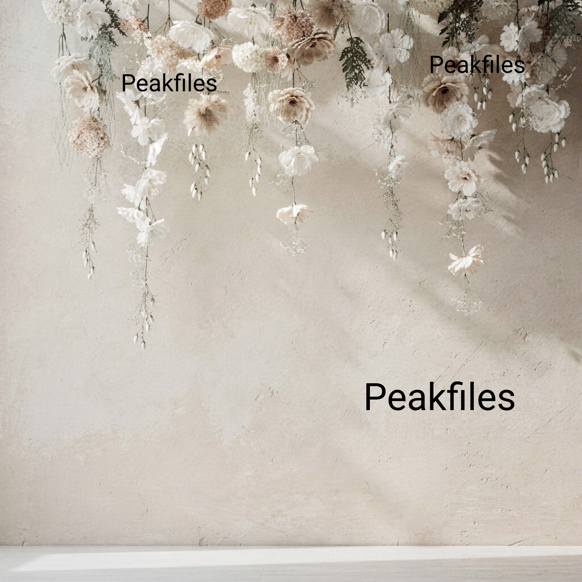 Neutral Floral Photography Backdrop, Spring Flower Wall, Beige Studio Background, Newborn & Portrait Props - Thumbnail 2