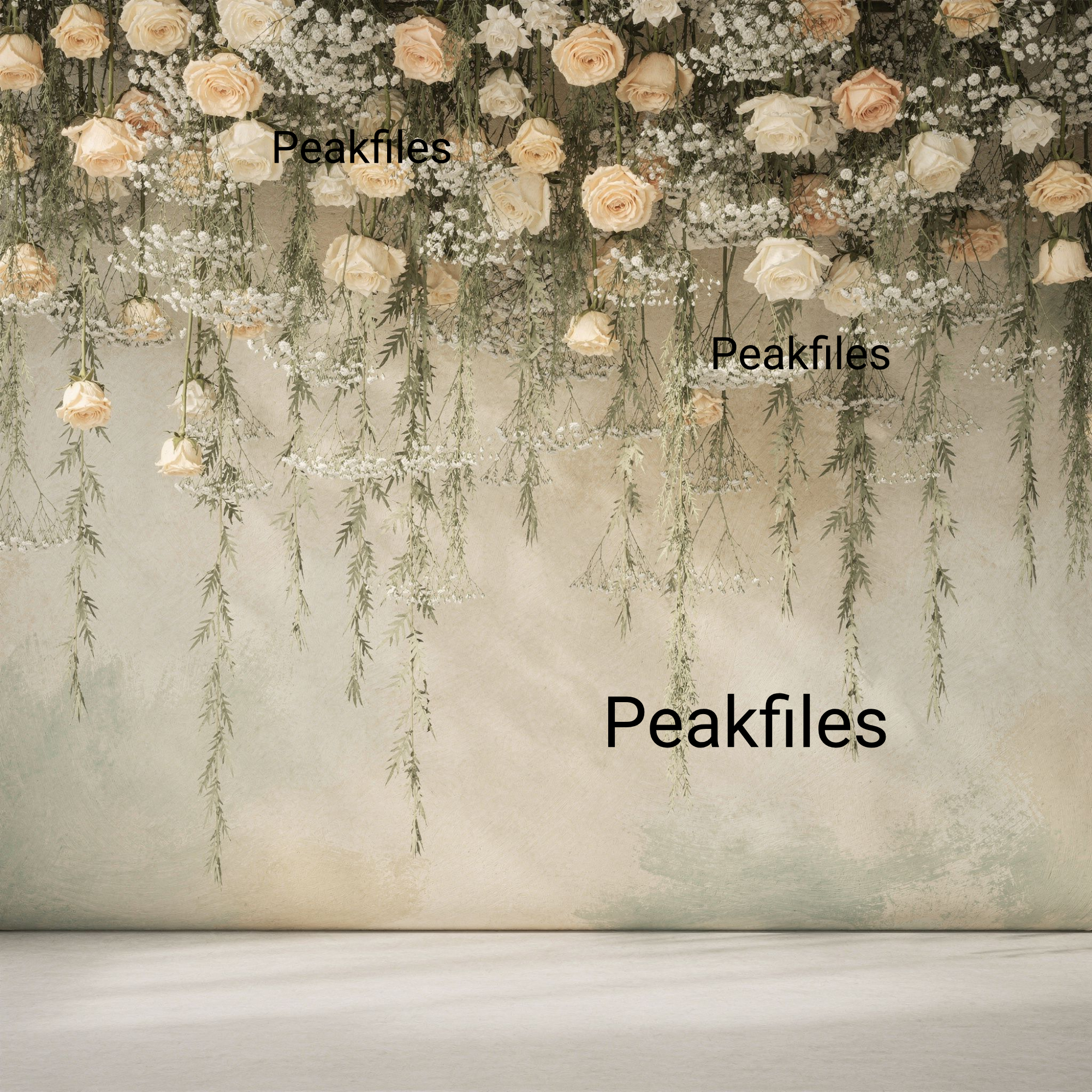 Peach Rose Floral Backdrop, Photography Background, Maternity Photoshoot Backdrop, Wedding Floral Wall, Romantic Studio Prop, Mother Photo - Thumbnail 2