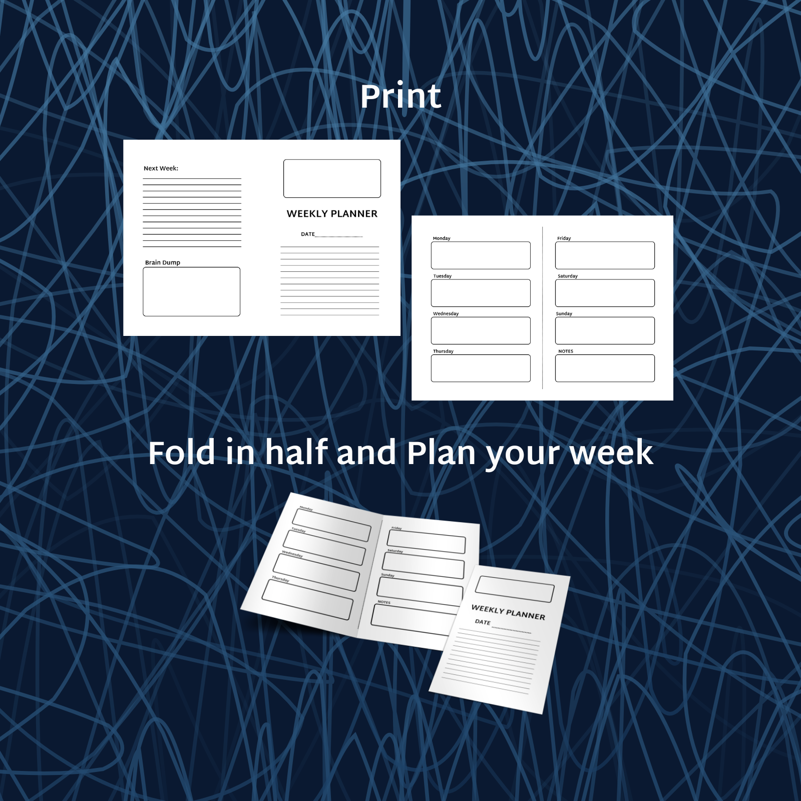 Weekly Bifold Planner – Minimal Printable A4 - Thumbnail 2
