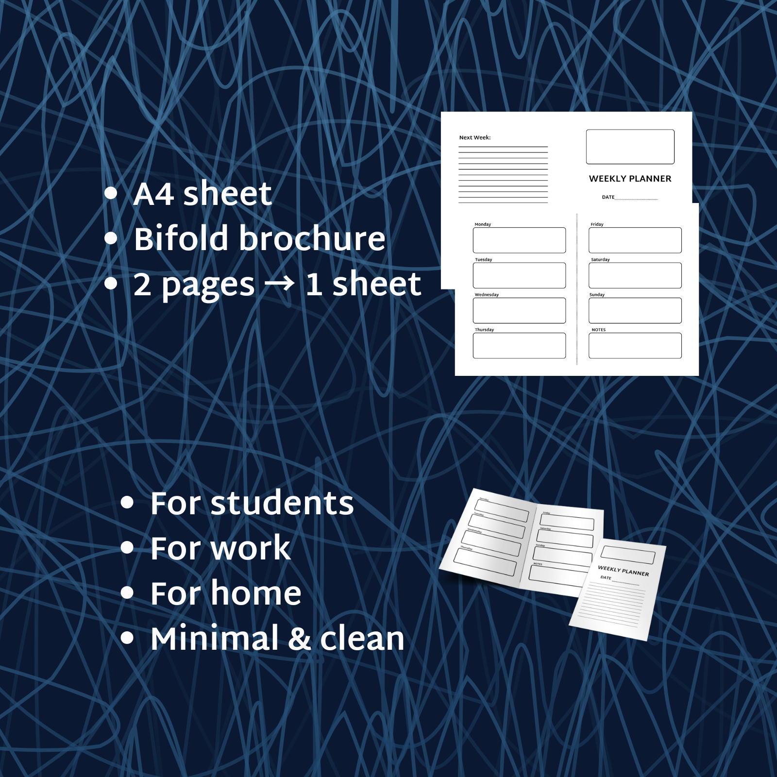 Weekly Bifold Planner – Minimal Printable A4 - Thumbnail 5