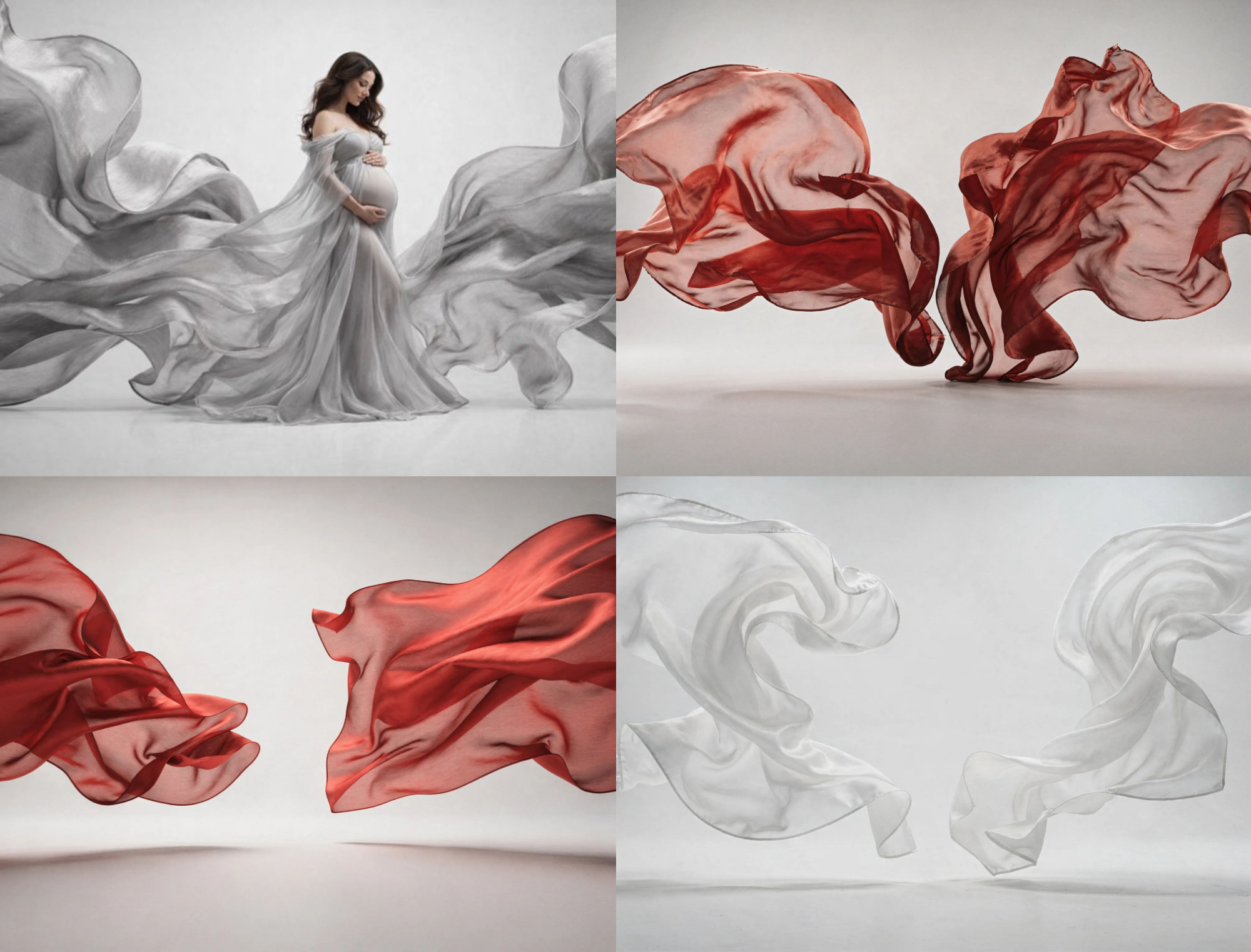 25 Colored Draped Fabric Digital Backdrops, Maternity Photography Backgrounds, Flowing Cloth Backdrop Bundle, Studio Props JPG - Thumbnail 3