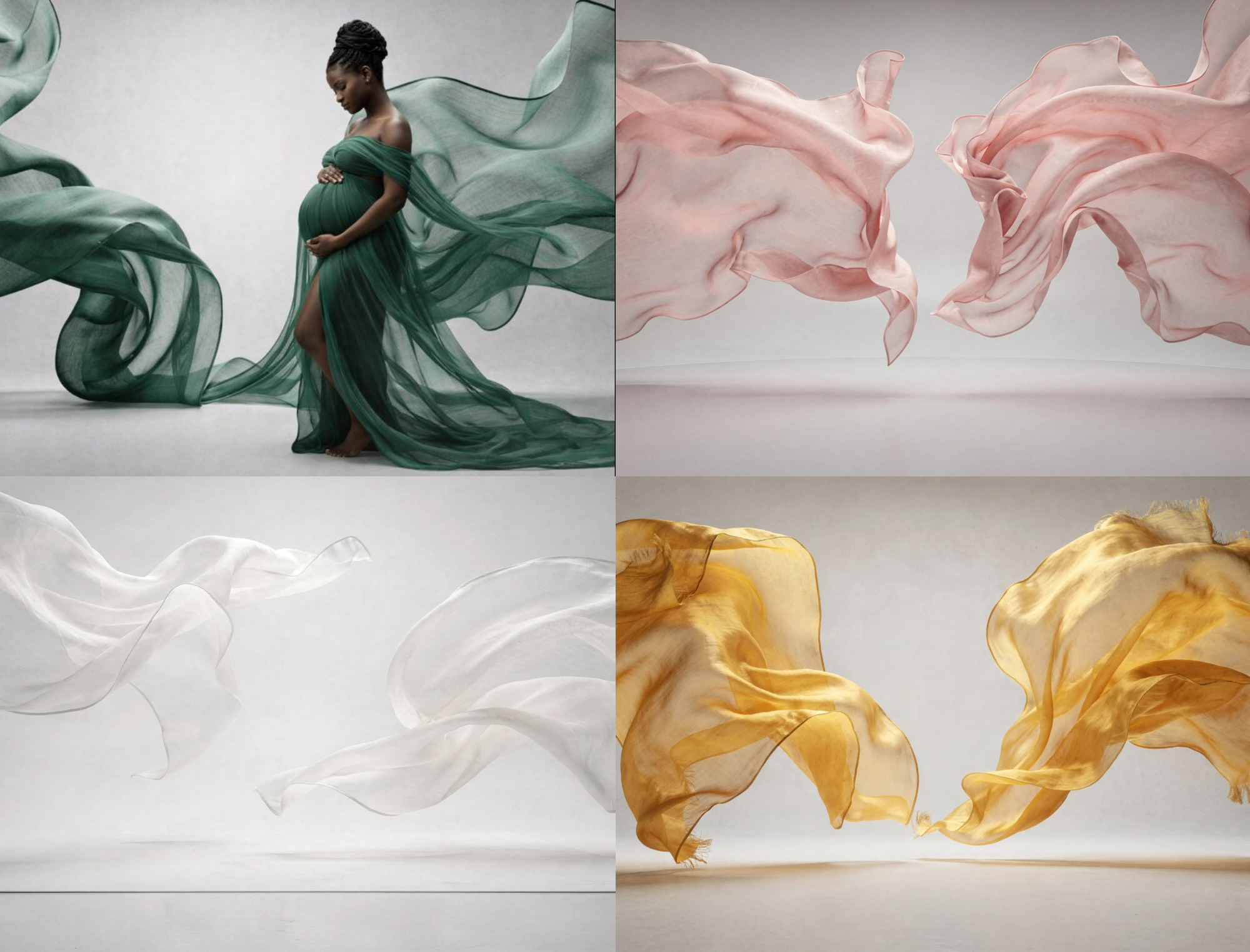 25 Colored Draped Fabric Digital Backdrops, Maternity Photography Backgrounds, Flowing Cloth Backdrop Bundle, Studio Props JPG - Thumbnail 5