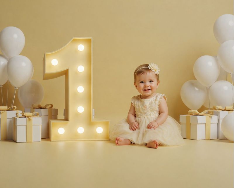 ONE First Birthday Backdrops Set for Girls and Boys, Pastel Party Background Digital, Cake Smash Scenes, 1st Birthday Studio Photography - Thumbnail 4